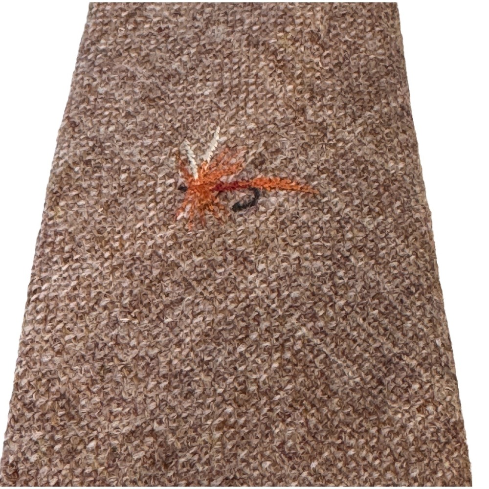 Partridge Sporting Country Club Necktie WOOL Textured with Fly Fishing Detail
